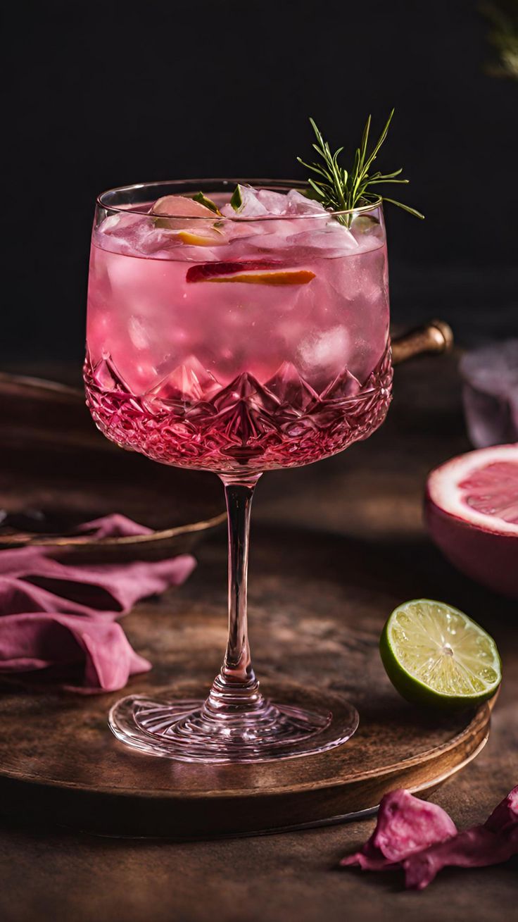 Home a magical dark pink gin & tonic with splashes • ВОЛШЕБНЫЙ ТЕМНО РОЗОВЫЙ ДЖИН ТОНИК С БРЫЗГАМИ